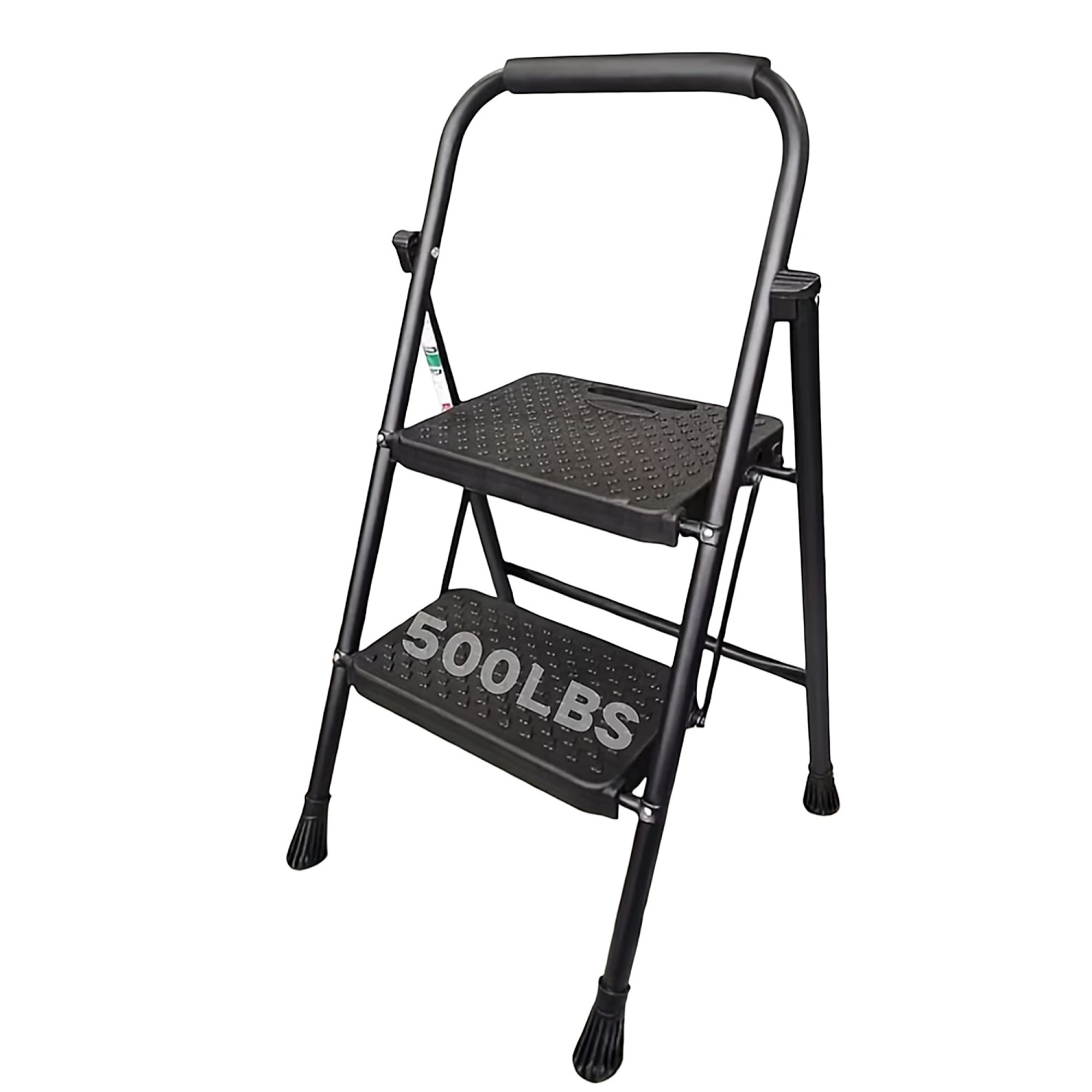 2-Step Lightweight Metal Step Stool (8 ft. Reach), 500 lb. Load Capacity, Portable Step Tools